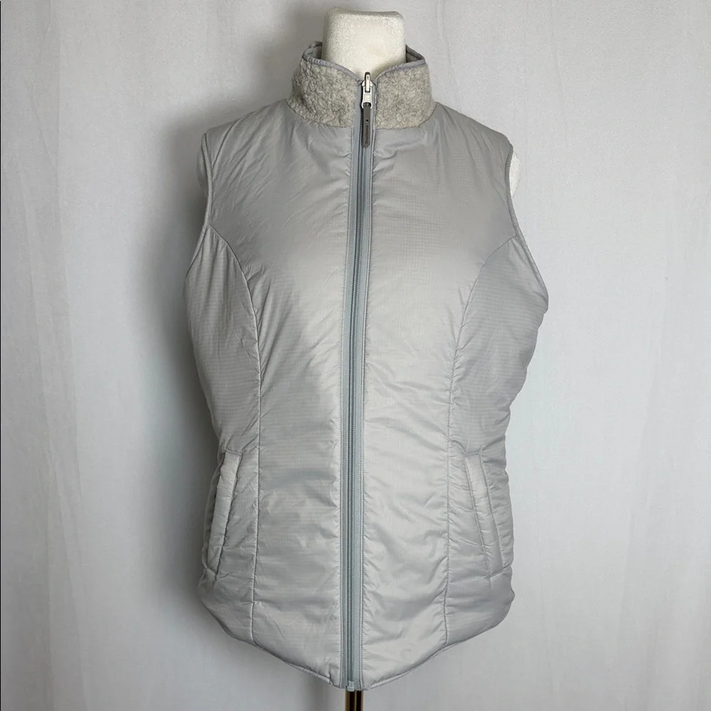 Smartwool Women's Reversible Anchor Line Sherpa Vest Size M Storm Gray EUC - Picture 6 of 15
